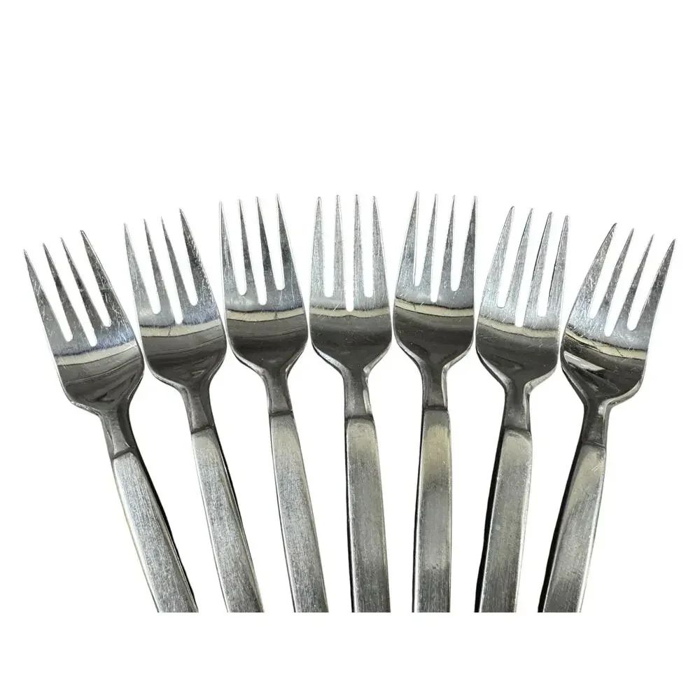 Vintage MCM SRI Stanley Roberts Astro Flatware Japan - 7 Dessert Forks 6.5